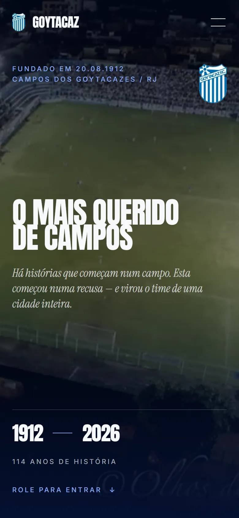 Página inicial no celular, com o Aryzão ao fundo
